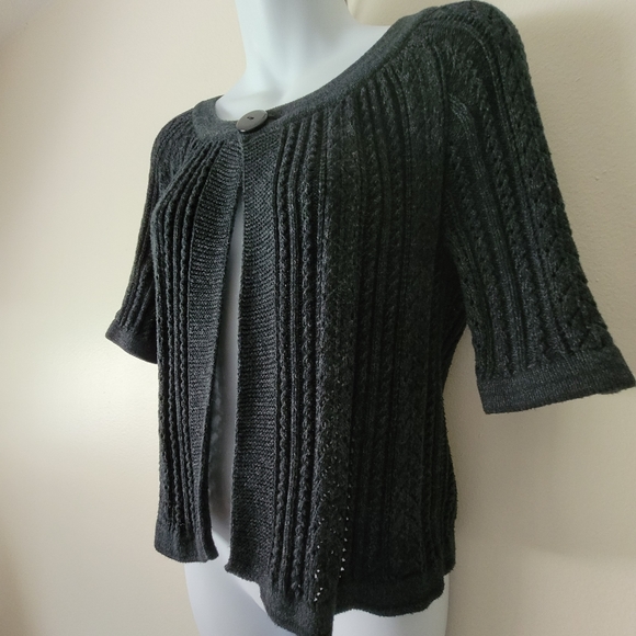 3/$20 Black Half Sleeves Cardigan - Picture 3 of 7